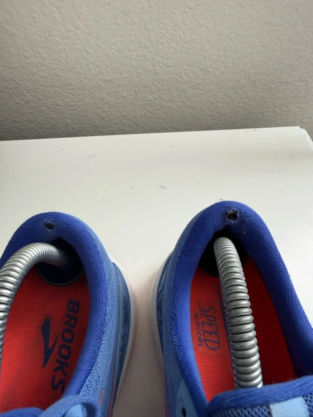 Brooks Ravenna 11 Running Shoes in Periwinkle Blue with Coral Logos - Picture 6 of 8